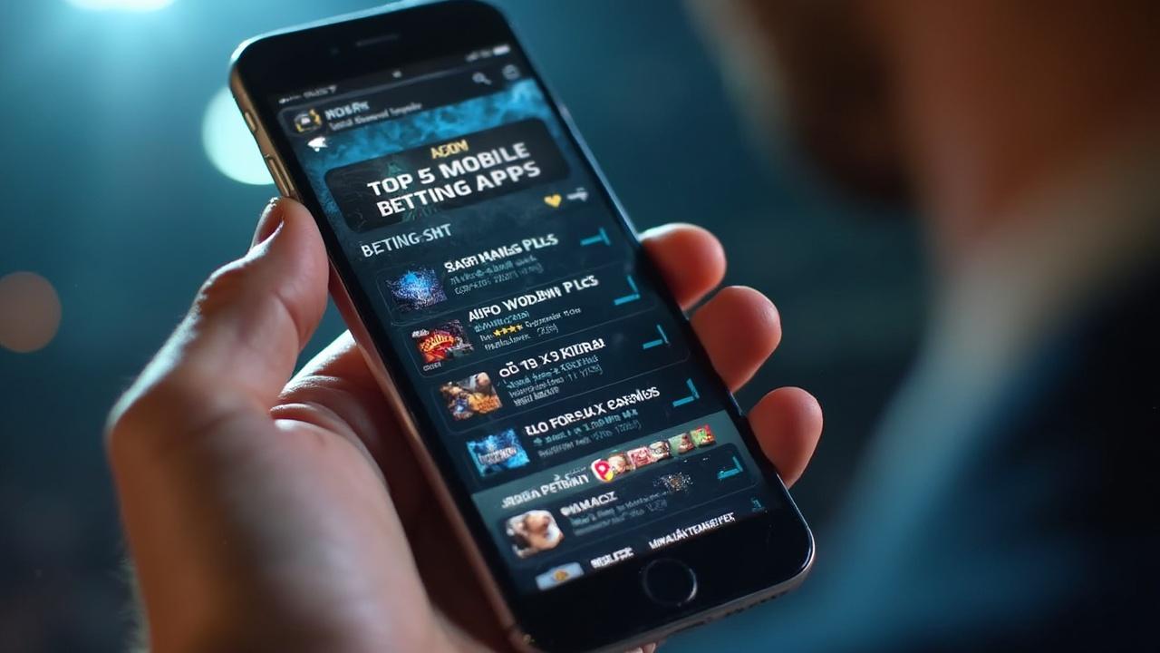Écran de smartphone affichant une liste d'applications de paris sportifs en ligne